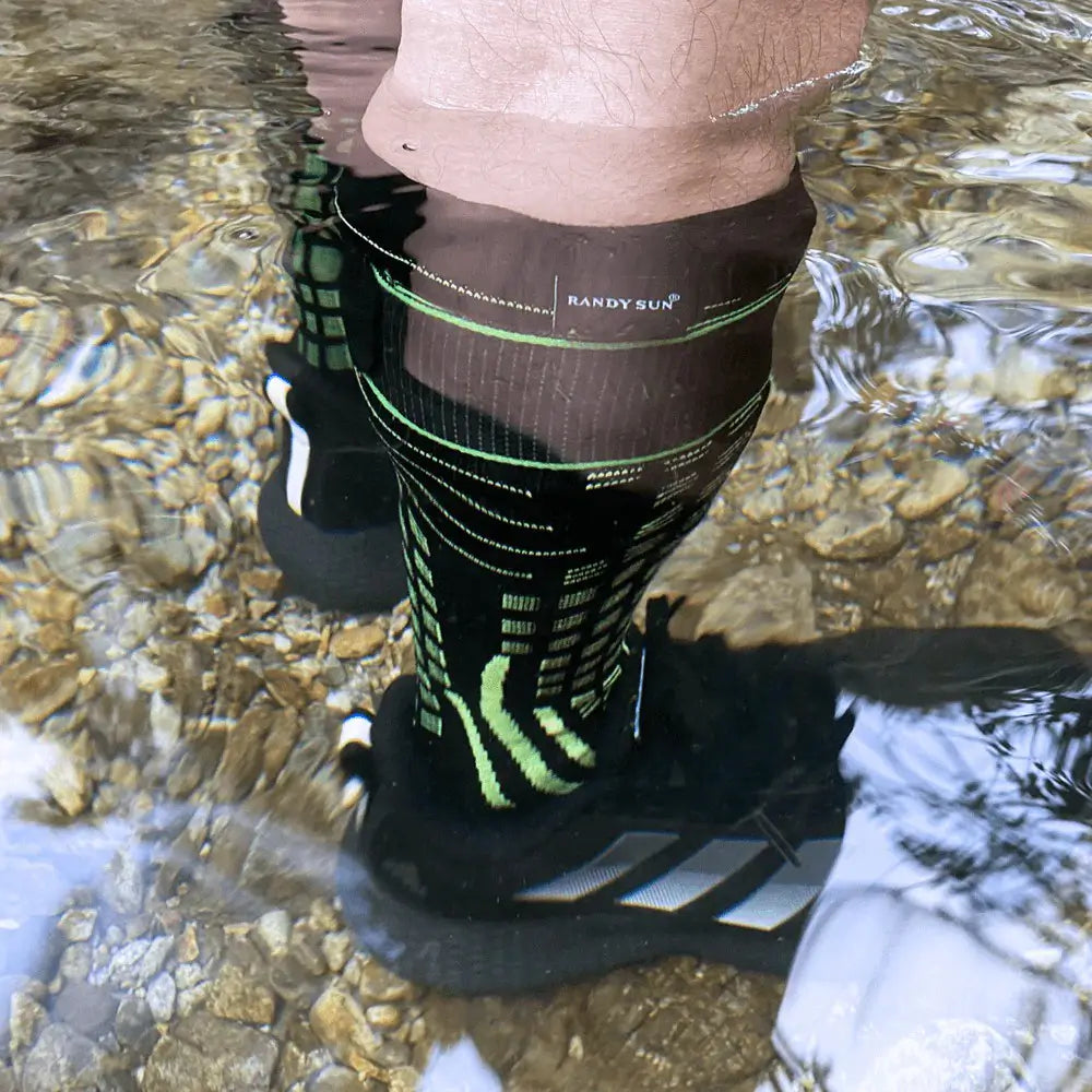 knee high waterproof socks with cuff seal belts