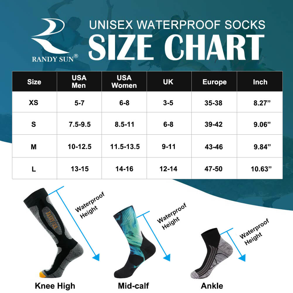 RANDY SUN Breathable Waterproof Socks Ankle Cushioned RS243