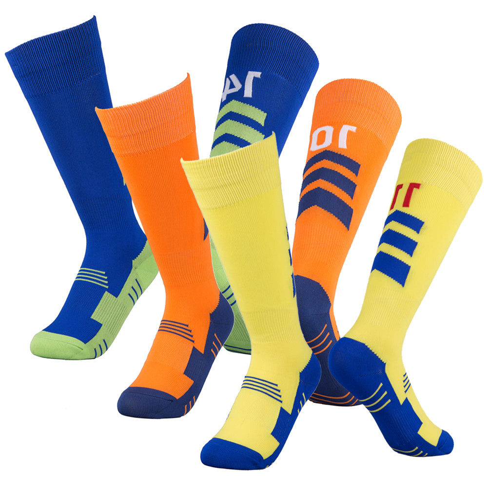 2Pairs Soccer Socks High Long Baseball Socks Football Socks Knee High  Sports Socks,Child-Black 